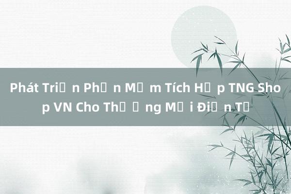 Phát Triển Phần Mềm Tích Hợp TNG Shop VN Cho Thương Mại Điện Tử