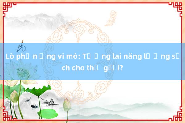 Lò phản ứng vi mô: Tương lai năng lượng sạch cho thế giới?