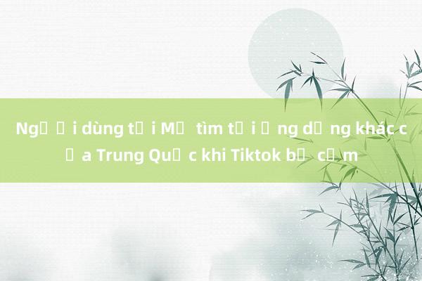 Người dùng tại Mỹ tìm tới ứng dụng khác của Trung Quốc khi Tiktok bị cấm