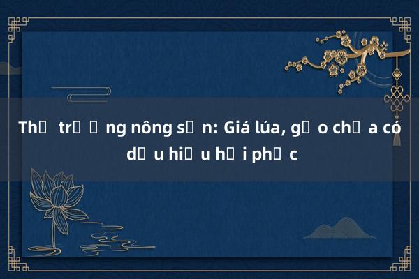 Thị trường nông sản: Giá lúa， gạo chưa có dấu hiệu hồi phục