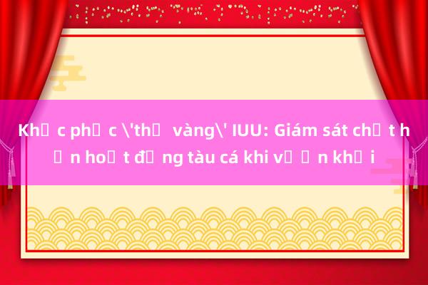 Khắc phục 'thẻ vàng' IUU: Giám sát chặt hơn hoạt động tàu cá khi vươn khơi