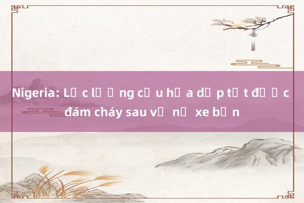 Nigeria: Lực lượng cứu hỏa dập tắt được đám cháy sau vụ nổ xe bồn