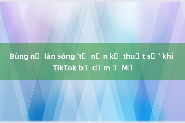 Bùng nổ làn sóng ‘tị nạn kỹ thuật số’ khi TikTok bị cấm ở Mỹ