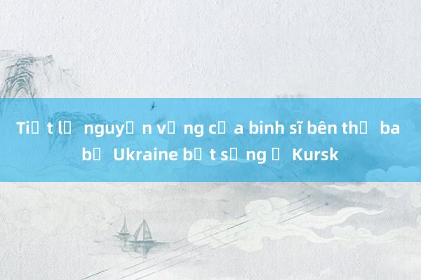 Tiết lộ nguyện vọng của binh sĩ bên thứ ba bị Ukraine bắt sống ở Kursk