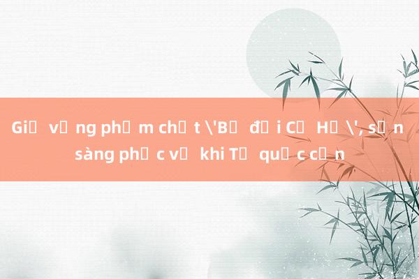 Giữ vững phẩm chất 'Bộ đội Cụ Hồ'， sẵn sàng phục vụ khi Tổ quốc cần