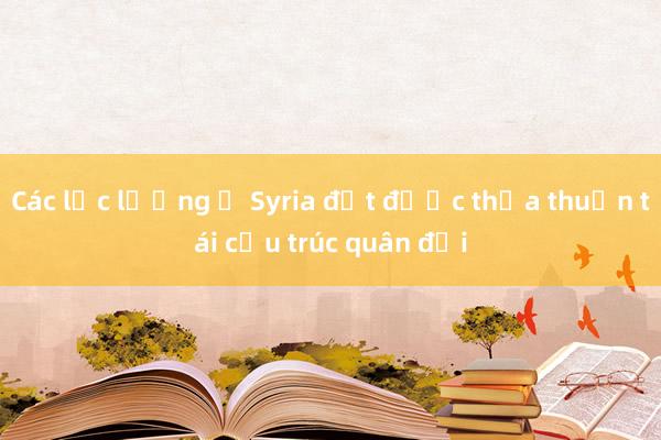 Các lực lượng ở Syria đạt được thỏa thuận tái cấu trúc quân đội