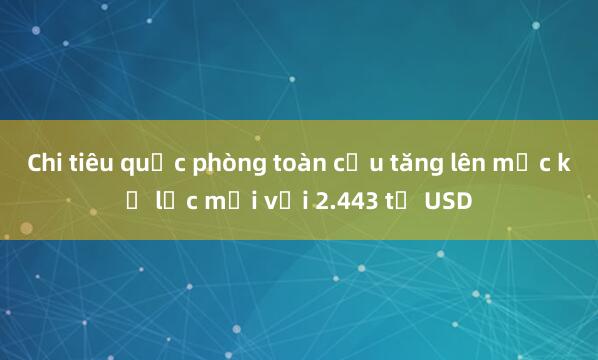 Chi tiêu quốc phòng toàn cầu tăng lên mức kỷ lục mới với 2.443 tỷ USD