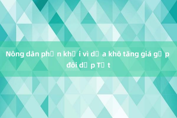 Nông dân phấn khởi vì dừa khô tăng giá gấp đôi dịp Tết