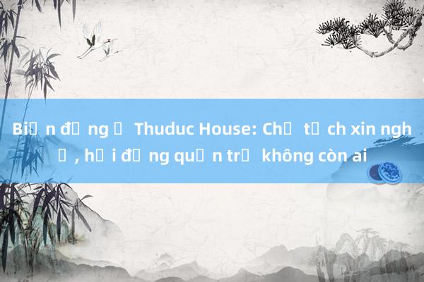 Biến động ở Thuduc House: Chủ tịch xin nghỉ, hội đồng quản trị không còn ai