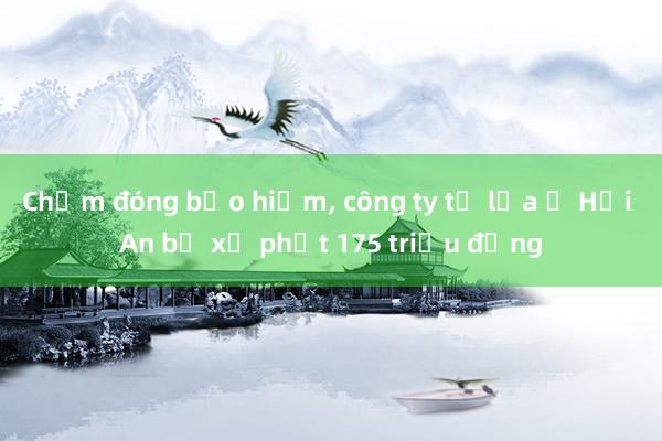 Chậm đóng bảo hiểm， công ty tơ lụa ở Hội An bị xử phạt 175 triệu đồng