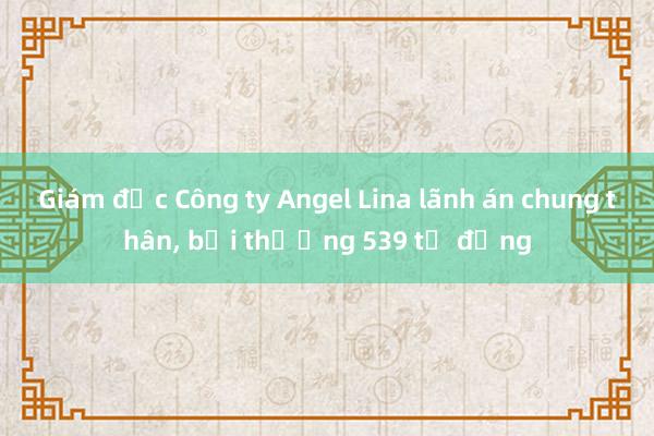 Giám đốc Công ty Angel Lina lãnh án chung thân， bồi thường 539 tỉ đồng