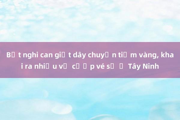 Bắt nghi can giật dây chuyền tiệm vàng, khai ra nhiều vụ cướp vé số ở Tây Ninh