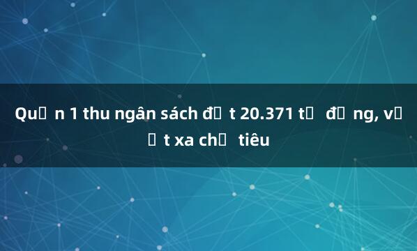 Quận 1 thu ngân sách đạt 20.371 tỉ đồng, vượt xa chỉ tiêu